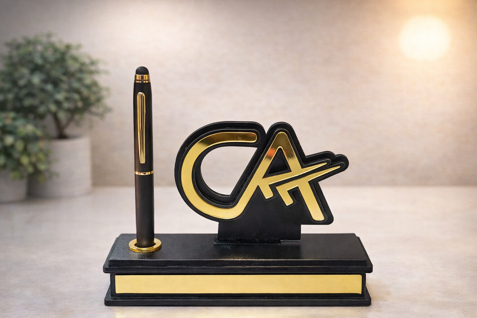 CA Personalized Pen Stand with Nameplate | Corporate Desk Gift