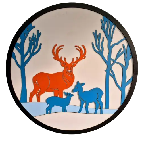 Deer Family Wall Art | Nature Inspired Laser Cut MDF Wall Decor