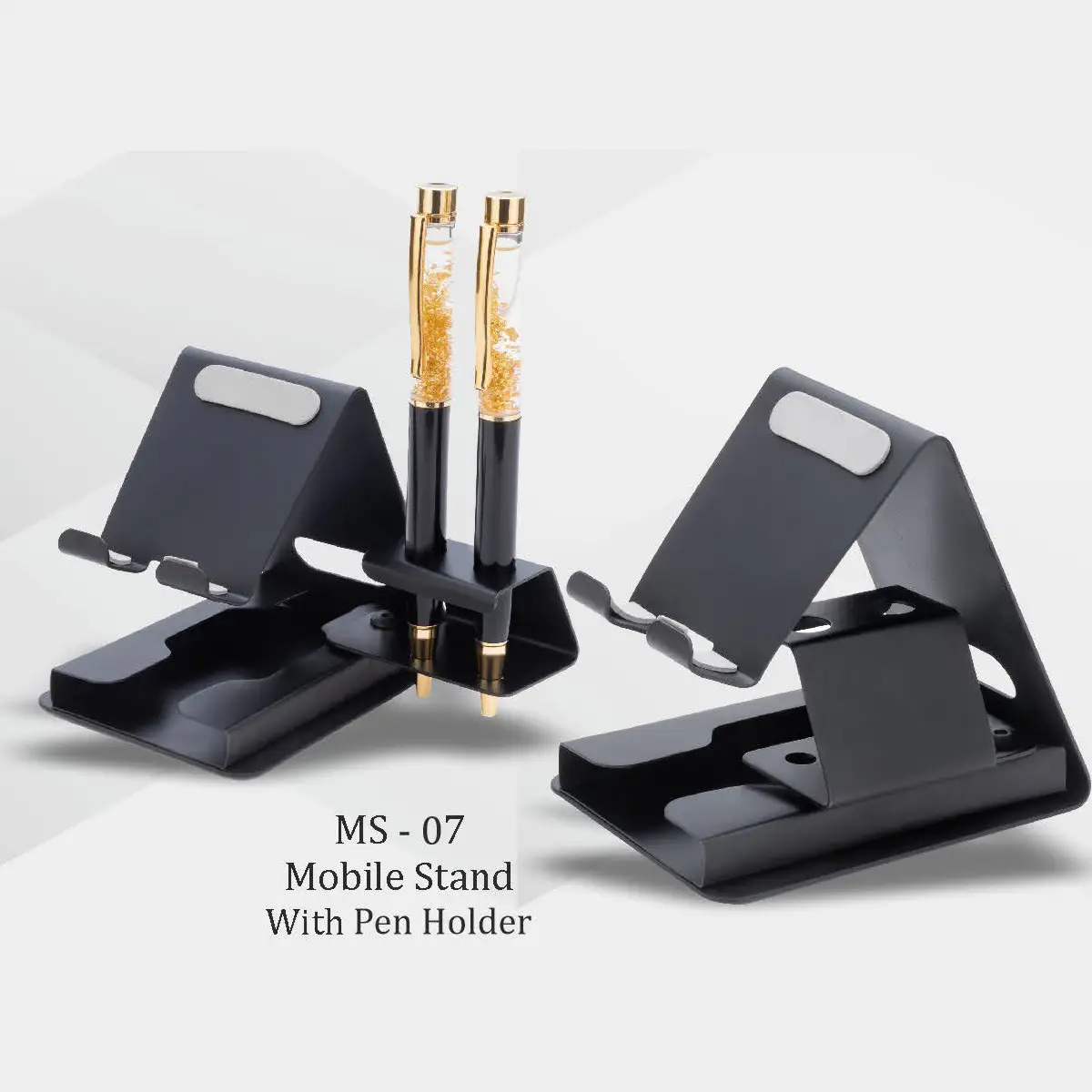 Mobile Stand With Pen & Card holder - Black