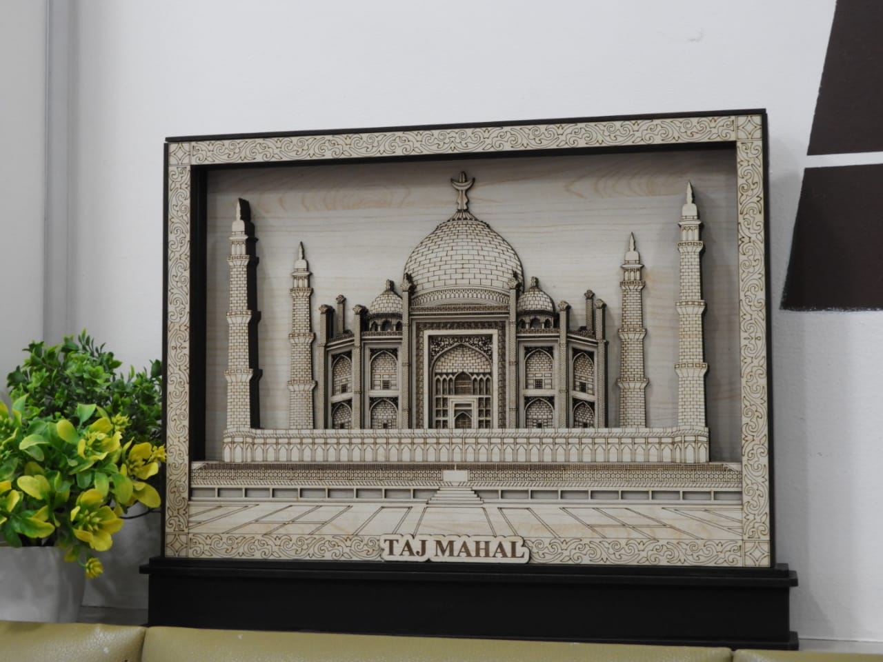 Taj Mahal Laser Cut MDF Wall Art Frame | Premium Indian Monument Decor - Image 2